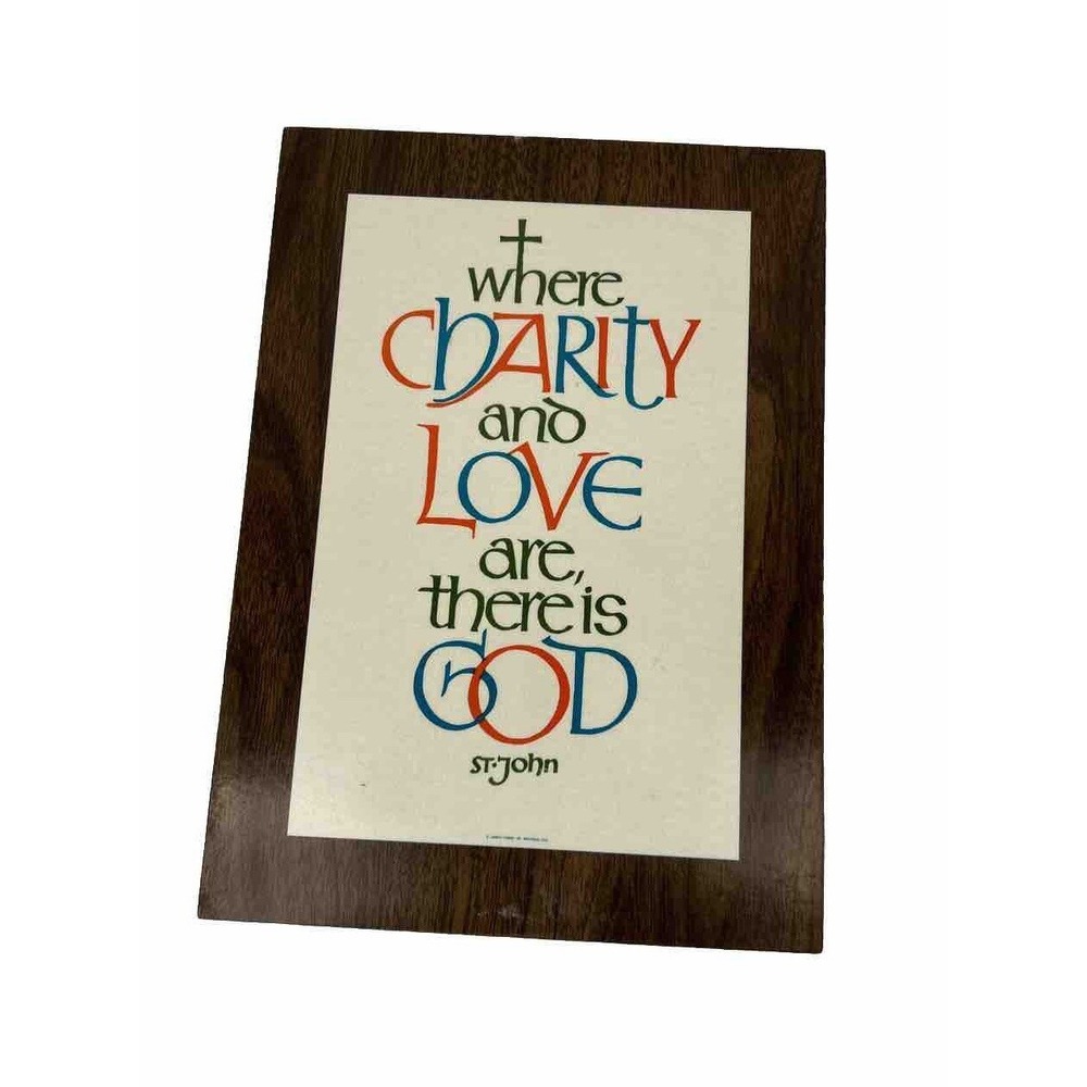 Abbey Press Vintage Where Charity And Love Are There Is God Wooden Sign